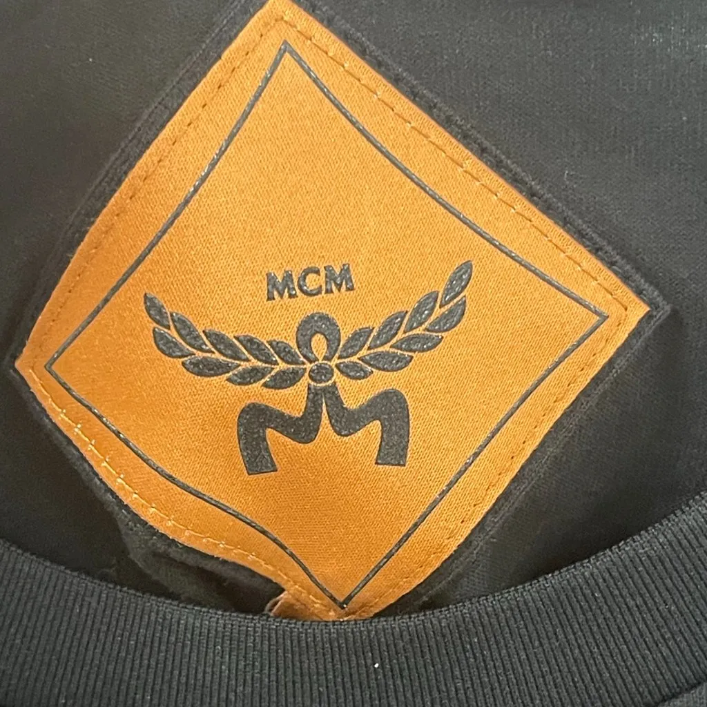 MCM Unisex Essential Laurel Logo Shirt In Organic Cotton, Black - Size 2XL - NWT - Image 6