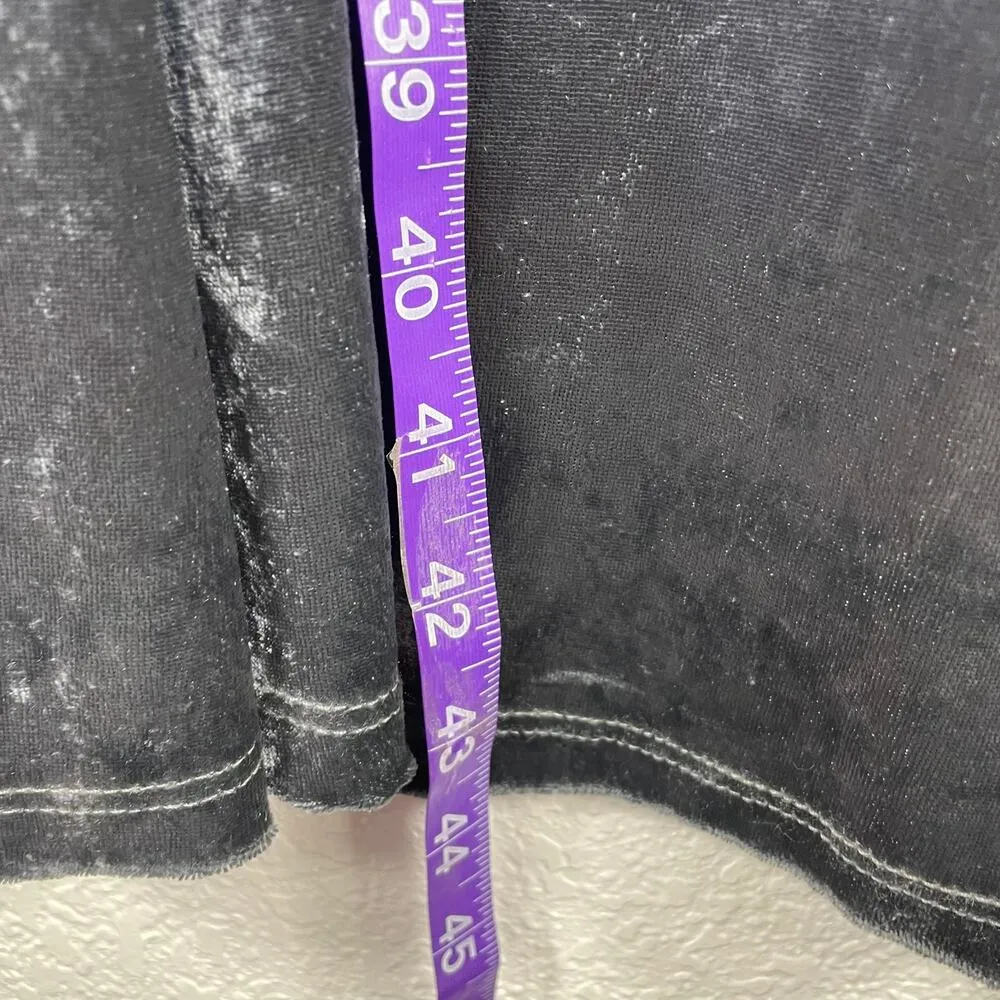 EZRA Women's Silver Crushed Velour Flared Leg Pants Size Large Y2K Stretch - Image 5