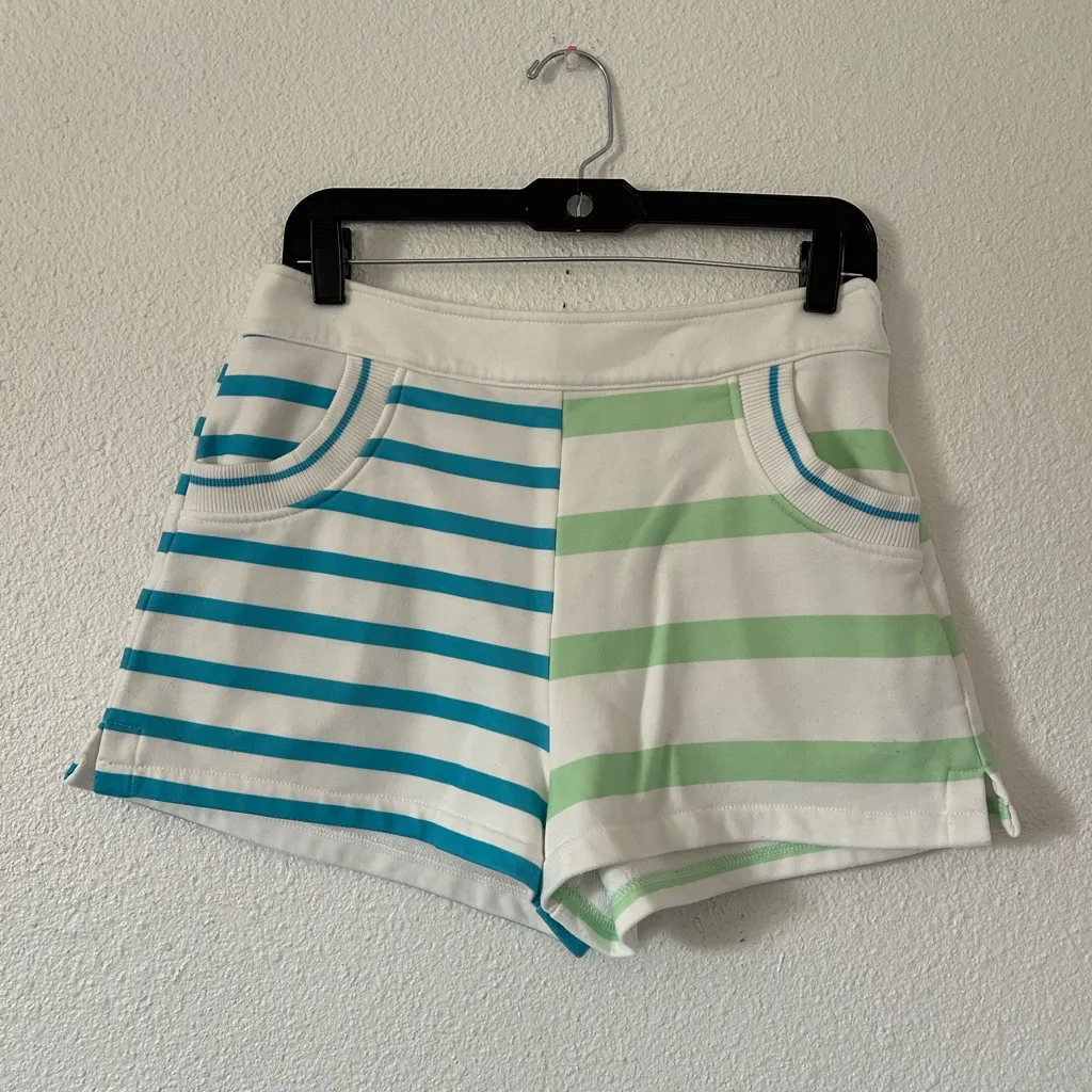 SOLID &STRIPED The Sophie Shorts in Stripe Ocean sz M - Image 3
