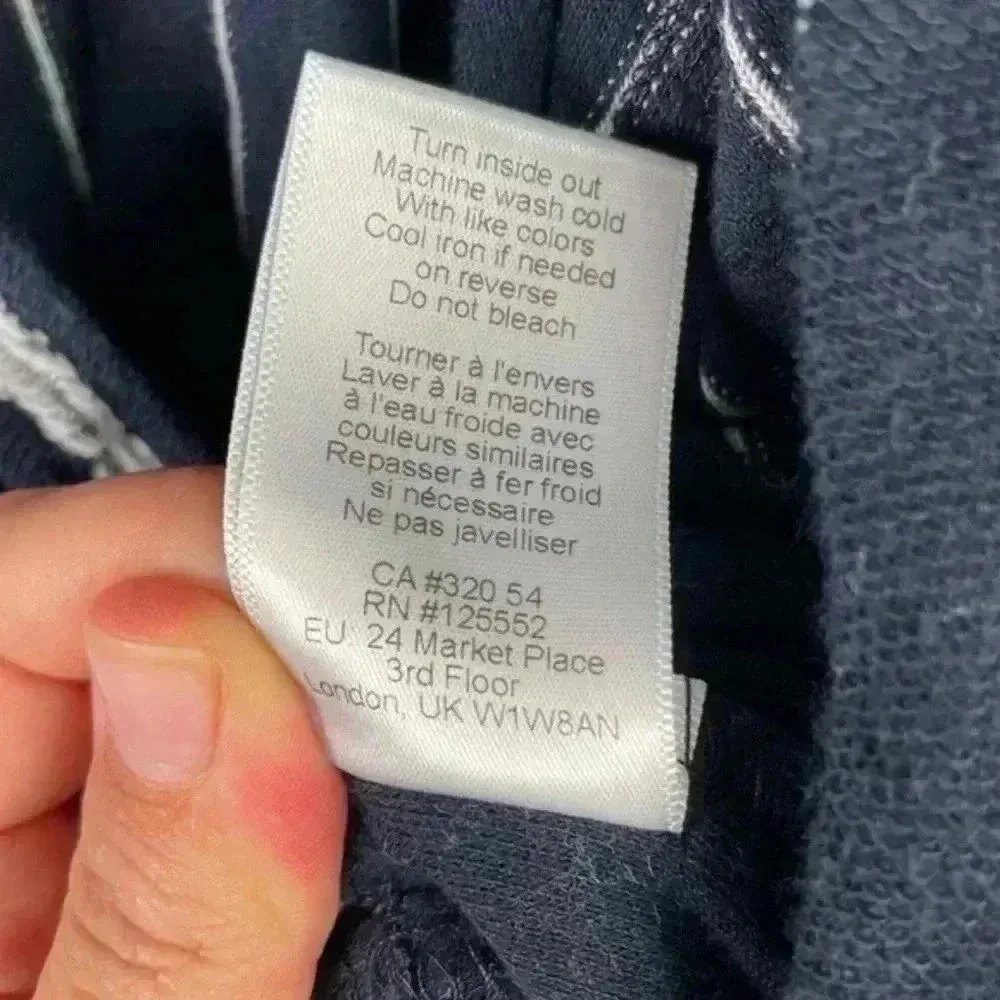 Anthropologie Dolan Navy Striped Canovas Cotton Wide‎ Leg Jumpsuit - Image 9