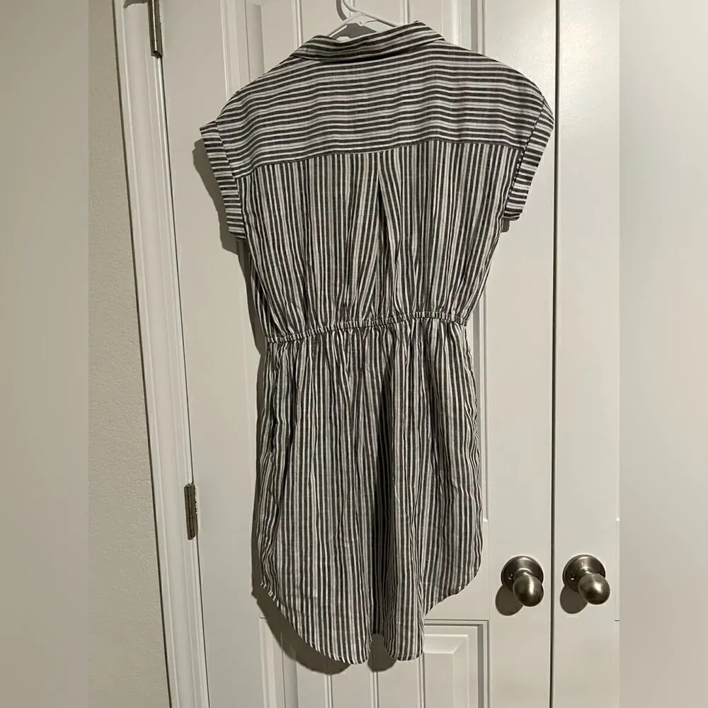 Striped Button Up Dress for women Black Size M - Image 5