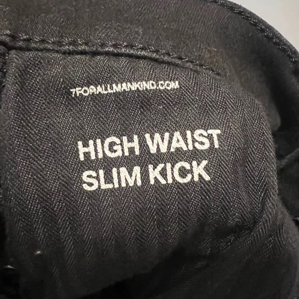 7 for all mankind high‎ waist slim kick black 25 $153 - Image 7
