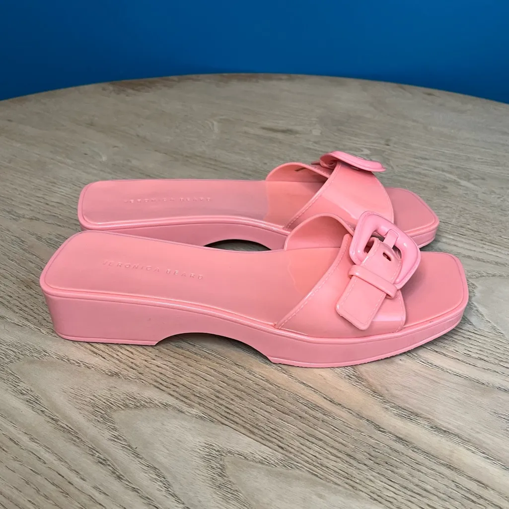 VERONICA BEARD Davina Jelly Sandals Dragonfruit Retro Slides Women’s Size 7 - Image 3