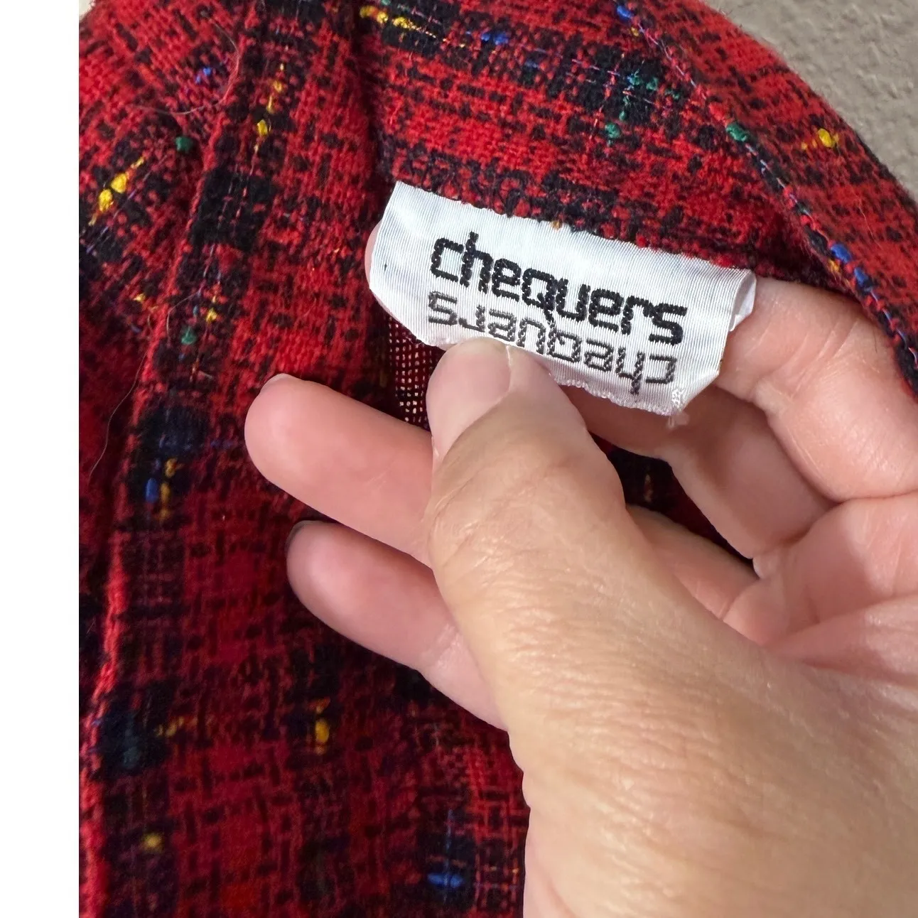 Chequers Plaid Skirt Red Black Yellow Tartan A Line Knee Length Size 9/10 - Image 4