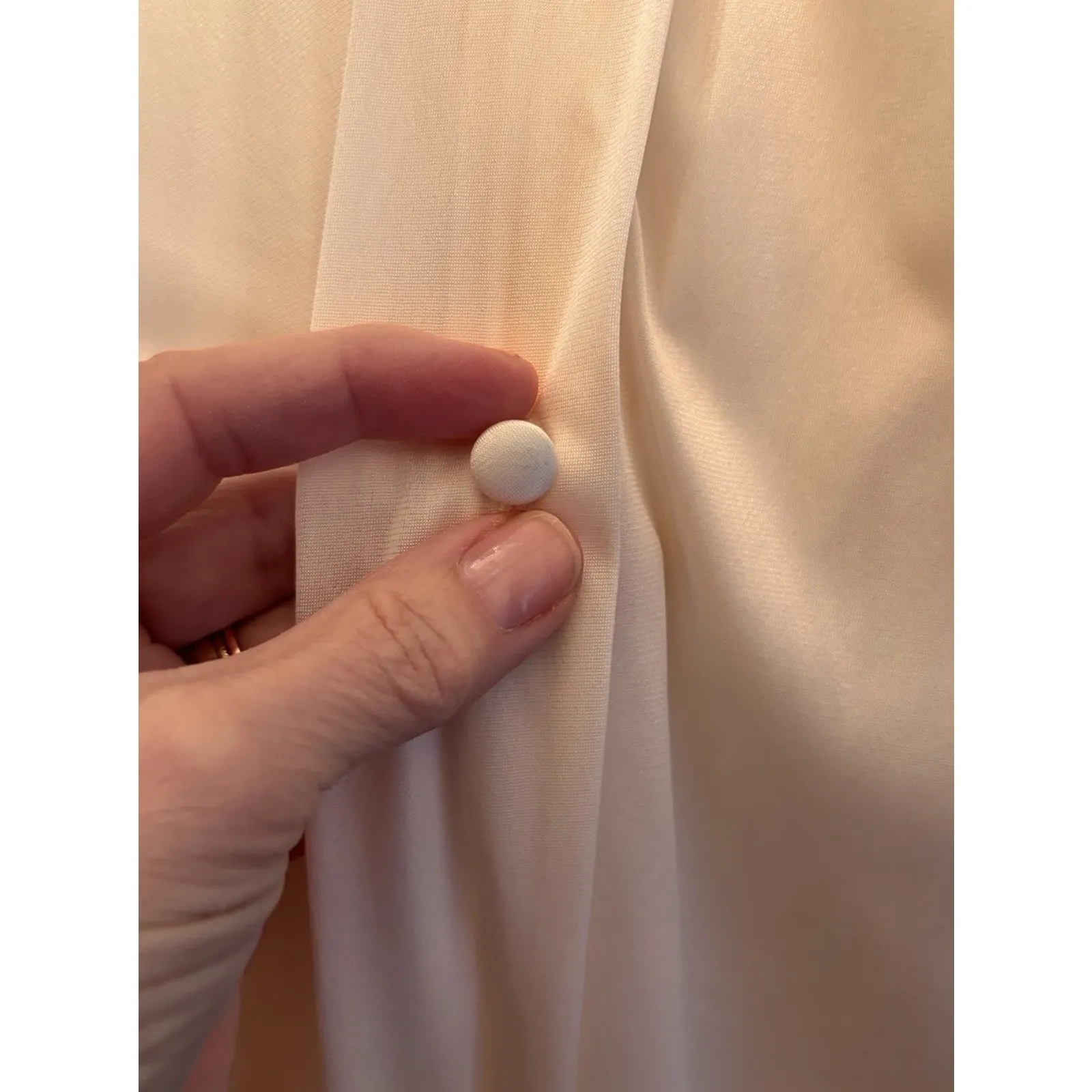 Vtg JC Penney's Misses Large Silky Nylon Ivory Long Vintage Robe 5076P Cottage Size undefined - Image 9