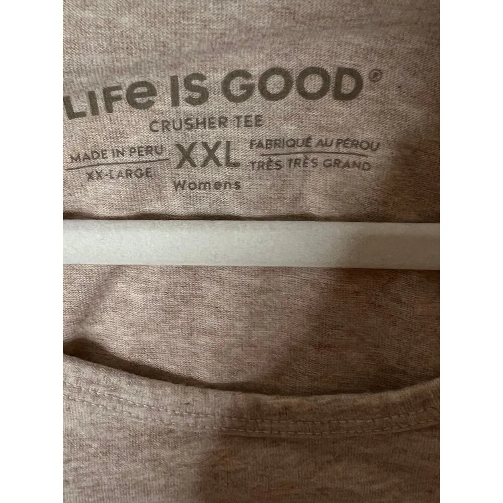 Life Is Good womens size XXL top beige colorful leaves high-low hem 3/4 sleeve - Image 9