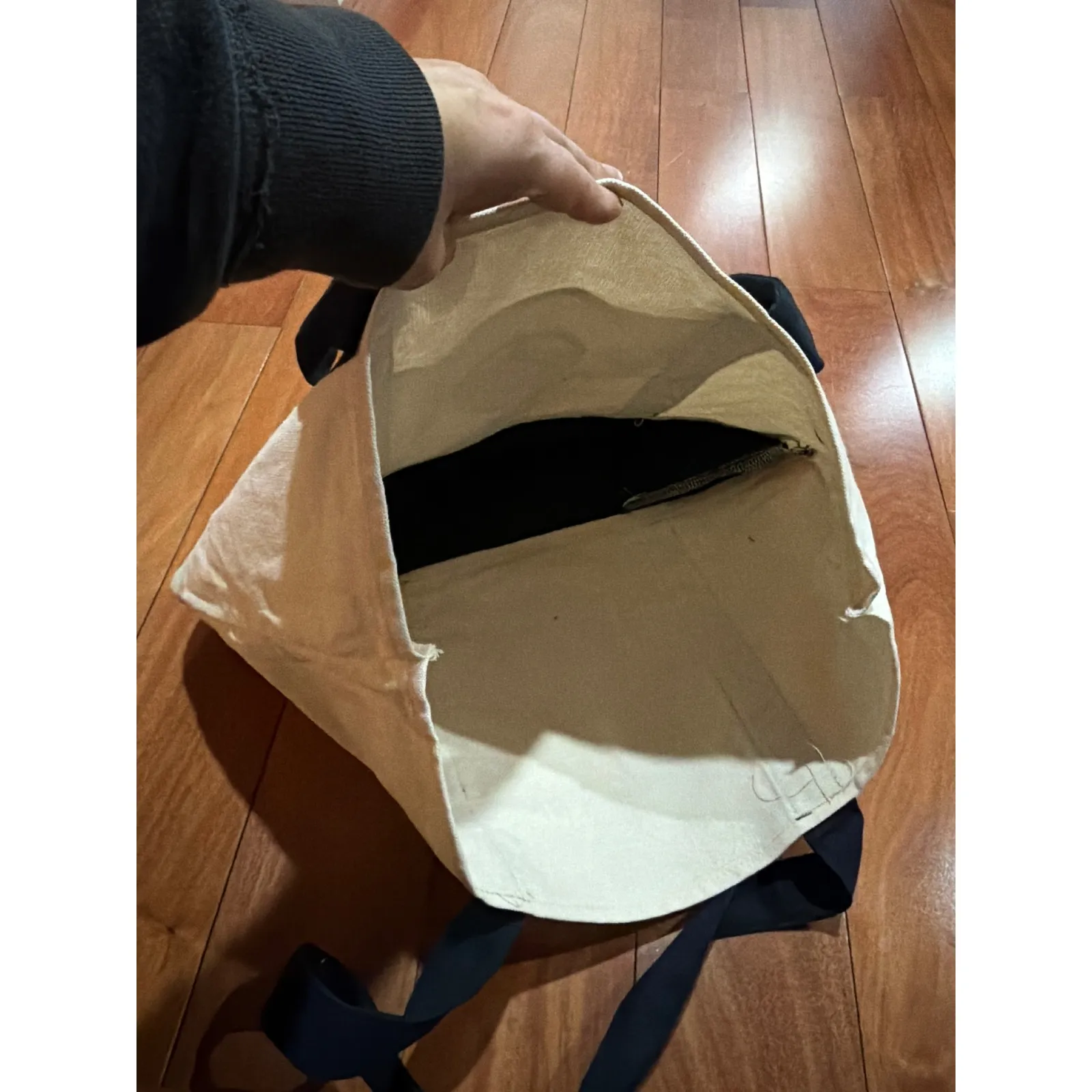 Trader Joe's Canvas Tote Bag Reusable Grocery Bag Big Shopping Bag White - Image 3