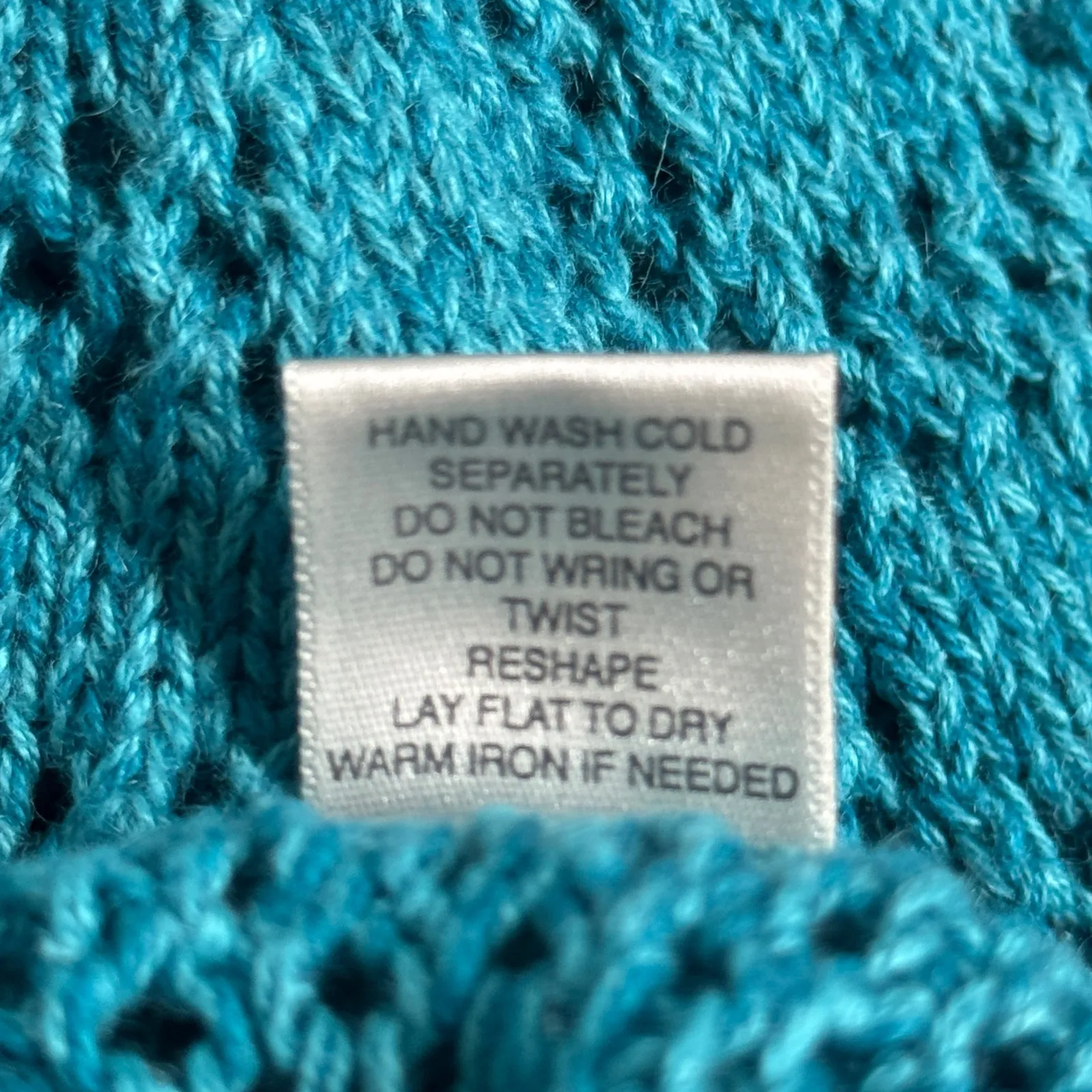 Christopher & Banks Cardigan Teal Crochet Open Front Button Ramie Cotton Women M - Image 7