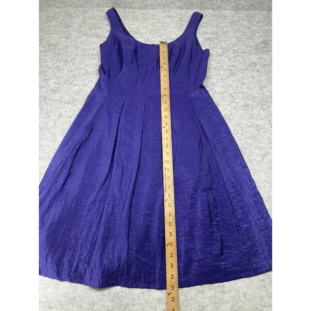 Nine West Dress Womens 8 Purple Sleeveless Fit Flare Lined Cocktail Party Formal - Image 3