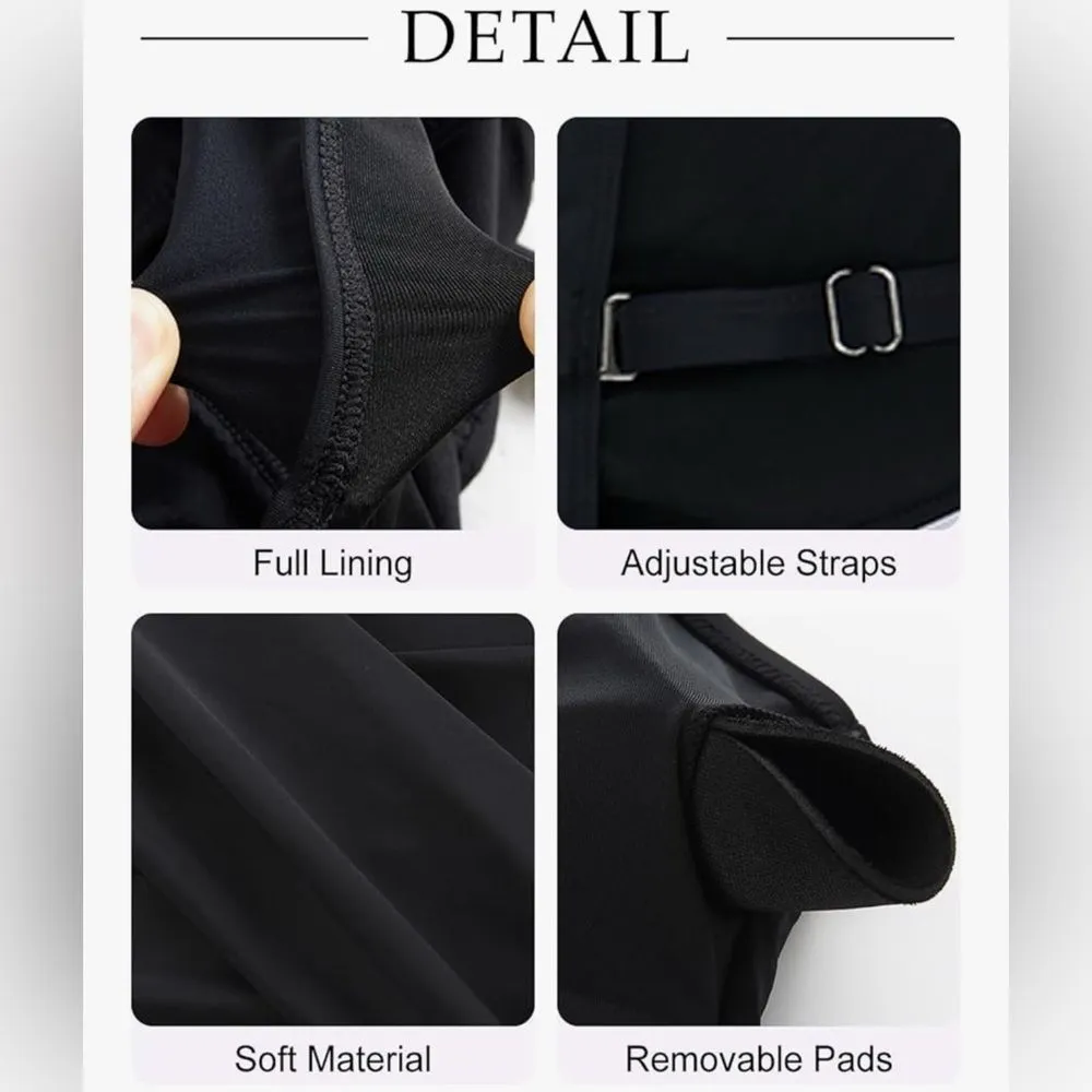 Smismivo Strapless One Piece Tummy Control Swimsuit Ruched Bandeau Olive Green L Size L - Image 10