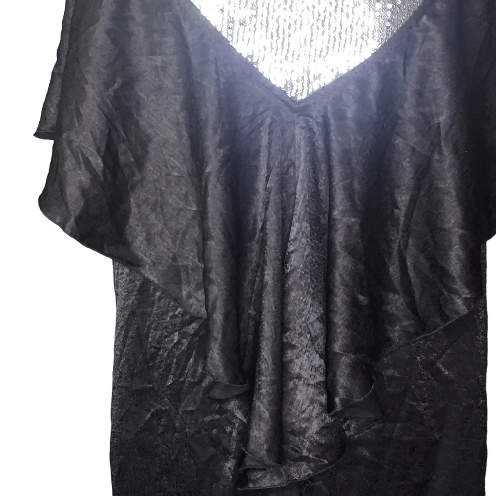 THE ODELLS Flounce Dress Licorice Black Size large - Image 6