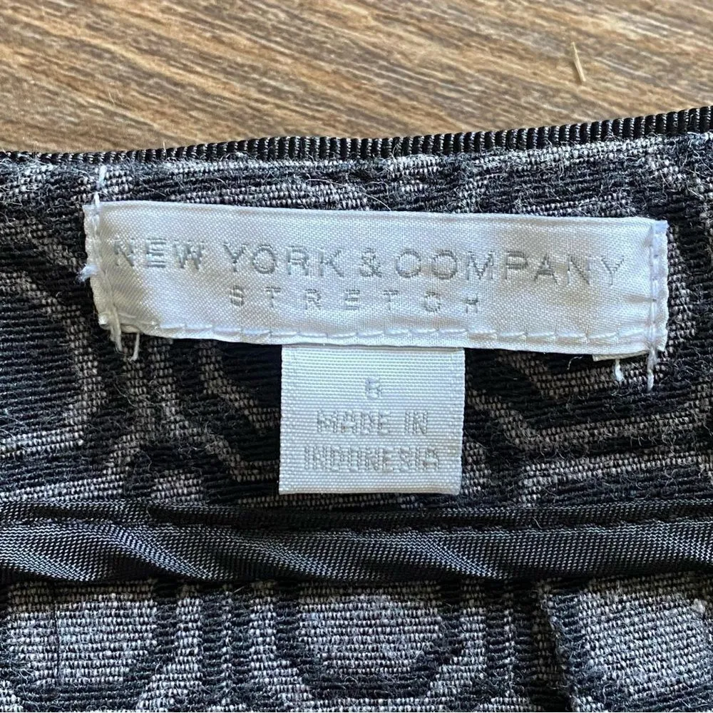 New York & Company Pencil Skirt 6 Mosaic Black Grey - Image 3