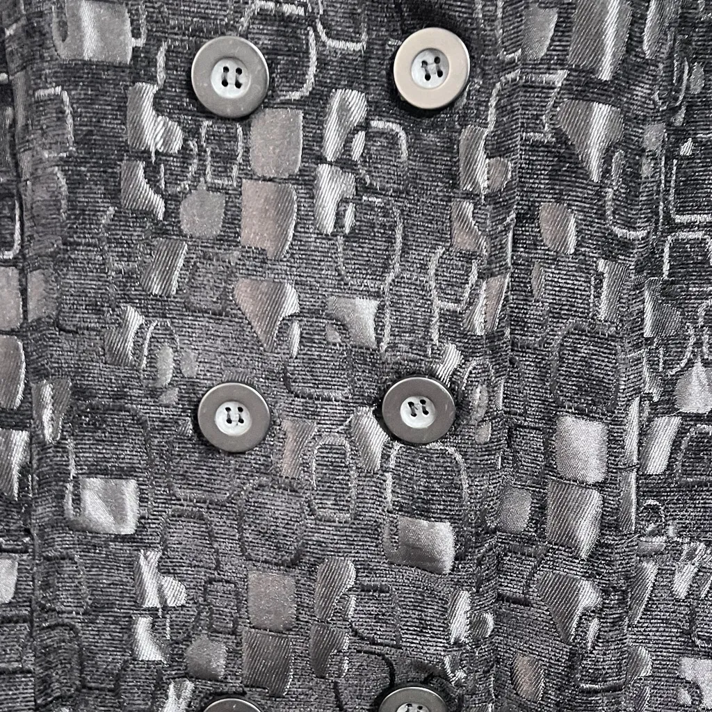 Neslay Paris Black Trench Style Coat Size L - Image 2