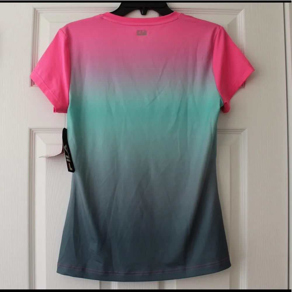 Fila | pink/green gradient speedwick workout shirt - Image 3