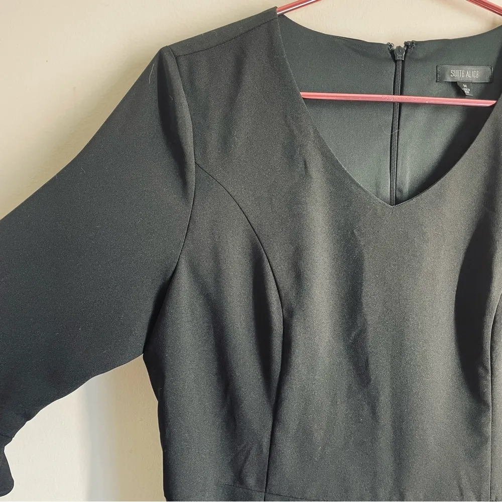Suite Alice Tailored Bell Sleeve Black Dress Size M Size M - Image 4