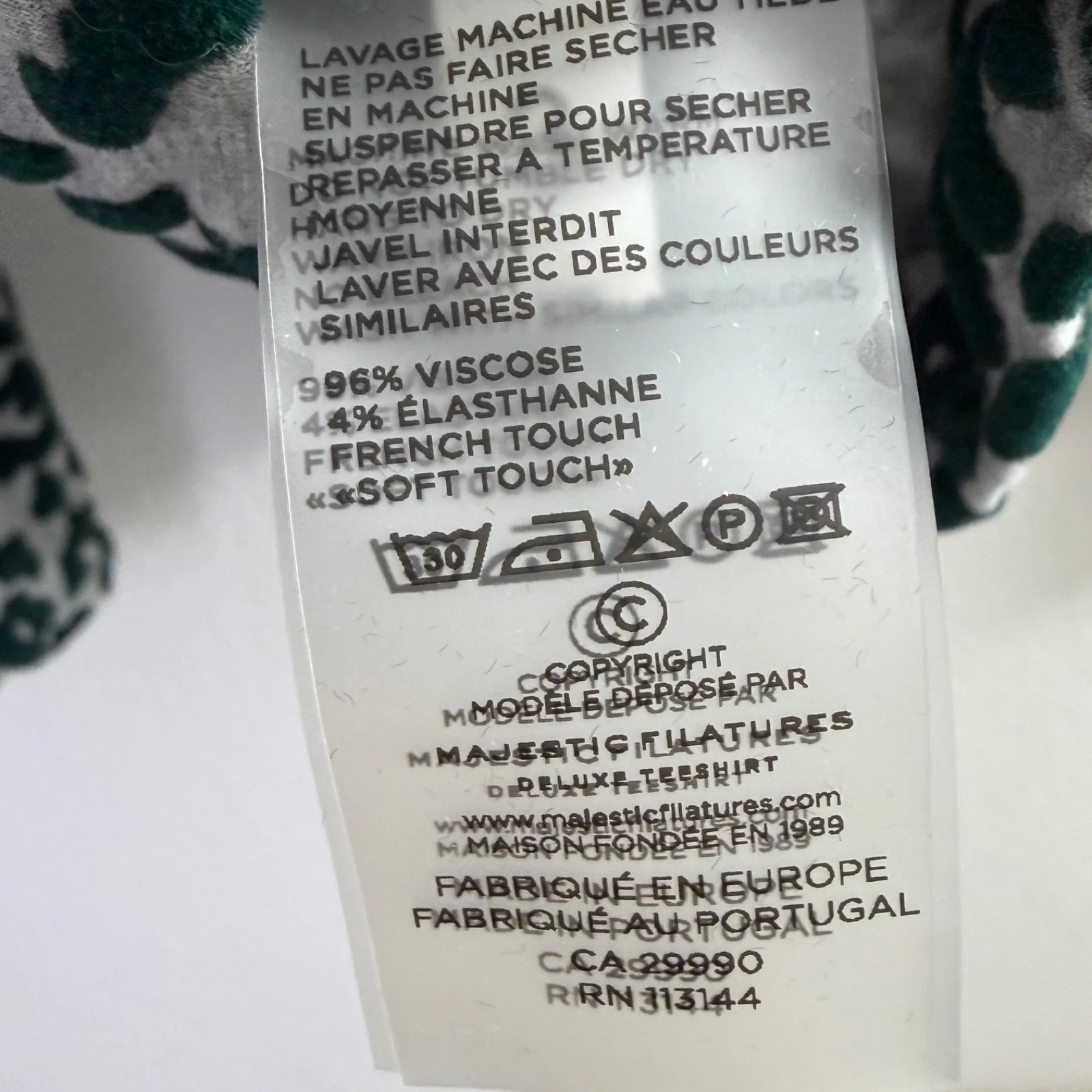 Majestic Filatures Deluxe Teeshirt Velvet Hoodie Womens Size 3 M Green Leopard Gray Size M - Image 11