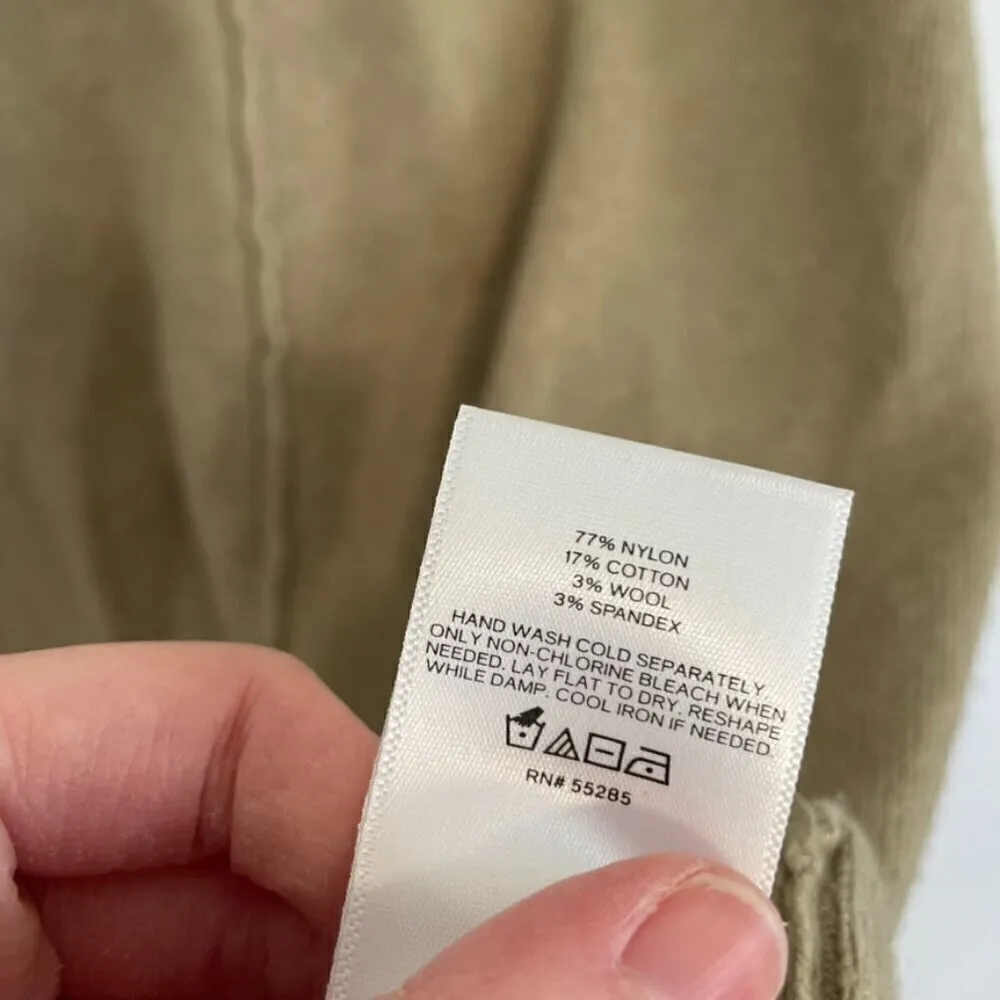 EXPRESS  Solid Taupe Tan ? Deep V-Neck Long Sleeve Dolman Sleeve Slouchy Sweater - Image 9