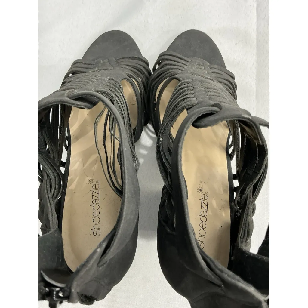 Womans Shoe Dazzle Thandie Sandals 10 Black Strappy - Image 6