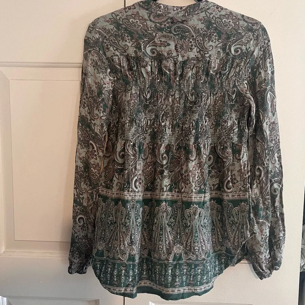 Knox Rose‎ Blue And Purple Paisley Print Top Size Small - Image 2