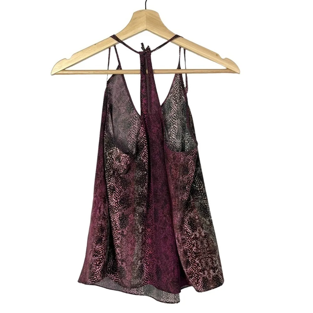 Rory Beca Purple Snake Print Silk Tank Top XS - Image 3