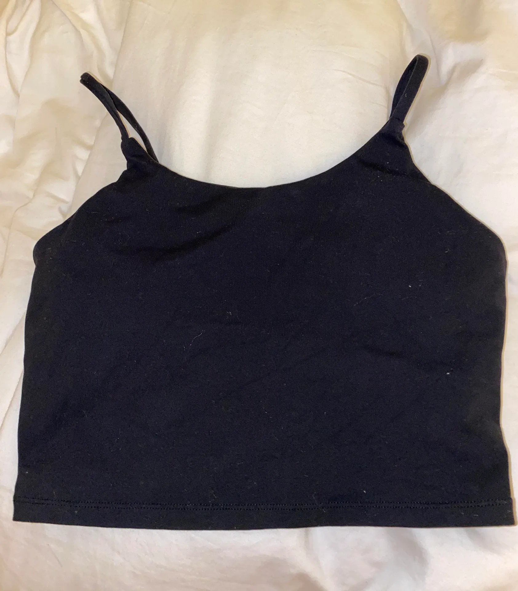 Black Crop Workout Top Size M - Image 3