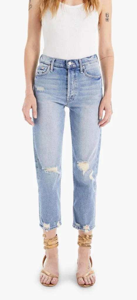 Mother Superior The Tomcat High Waisted Straight Crop Jeans Blue Size 26 - Image 1