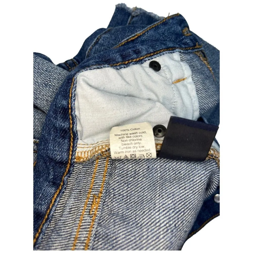 J Crew Shorts Womens 26 Cut Off Raw Hem Wiskerking Boho Denim Jean Blue - Image 8