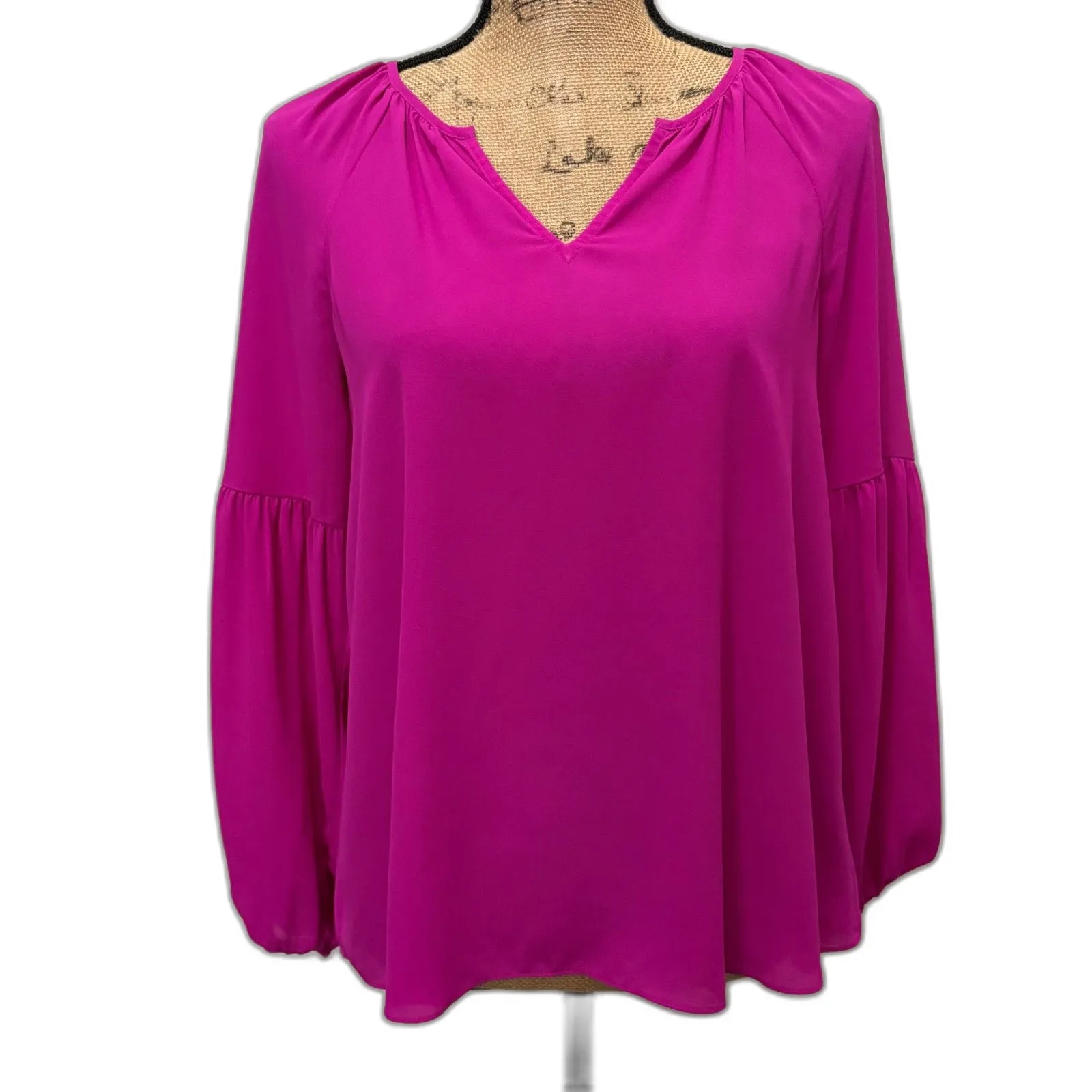 Lilly Pullitzer Charleigh Fuschia Pink Popover Blouse Feminine Summer Size‎ XS - Image 2