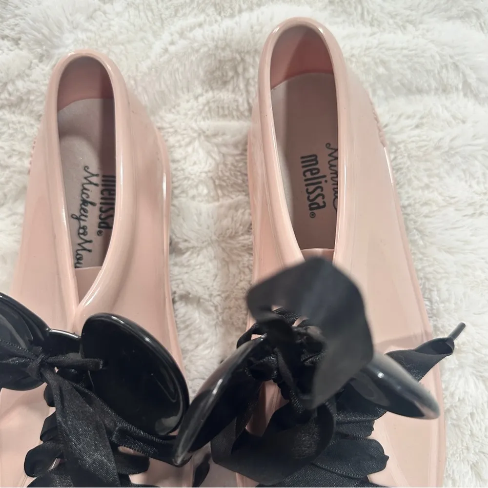 Melissa Size 5 Pink Black PVC Disney Mickey Mouse Sneakers Shoes Minnie Mouse - Image 4