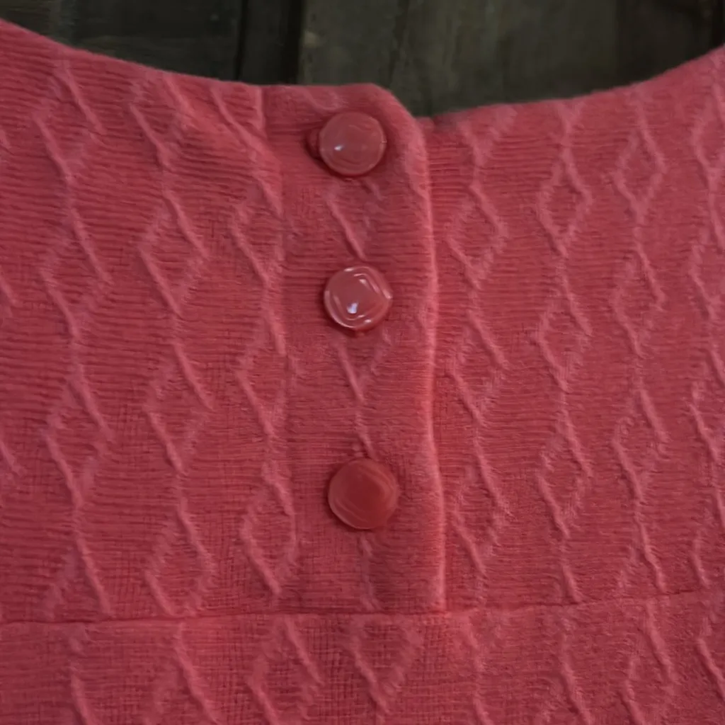 Anthropologie MAEVE Dress Size Small Coral Pink Short Sleeve Textured Shift‎ - Image 5