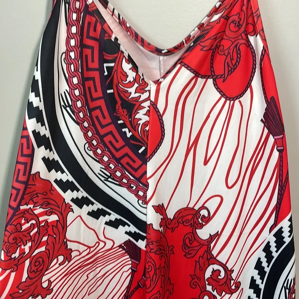 Jumpsuit fun and funky red patterned jumpsuit Size M - Image 2