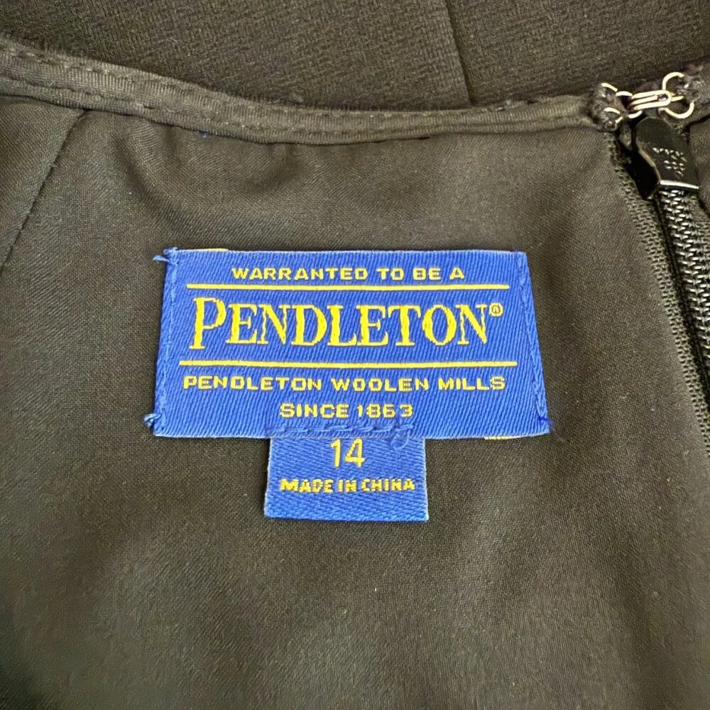 Pendleton Sheath Pencil Knee Length Dress Women's 14 Black Career Professional - Image 10