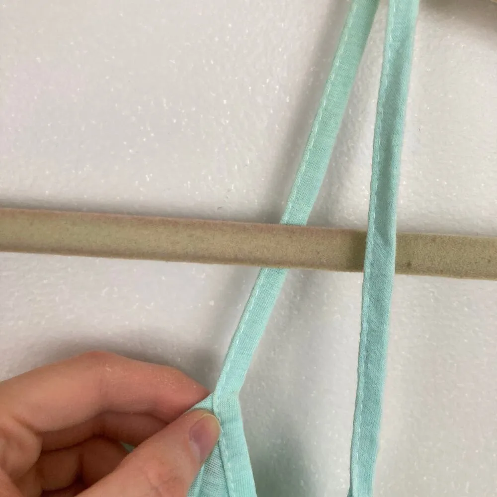 Vintage Y2K Womens S Mint Green Lace Trim Stretch Cami Fairy Coquette Twilight - Image 9