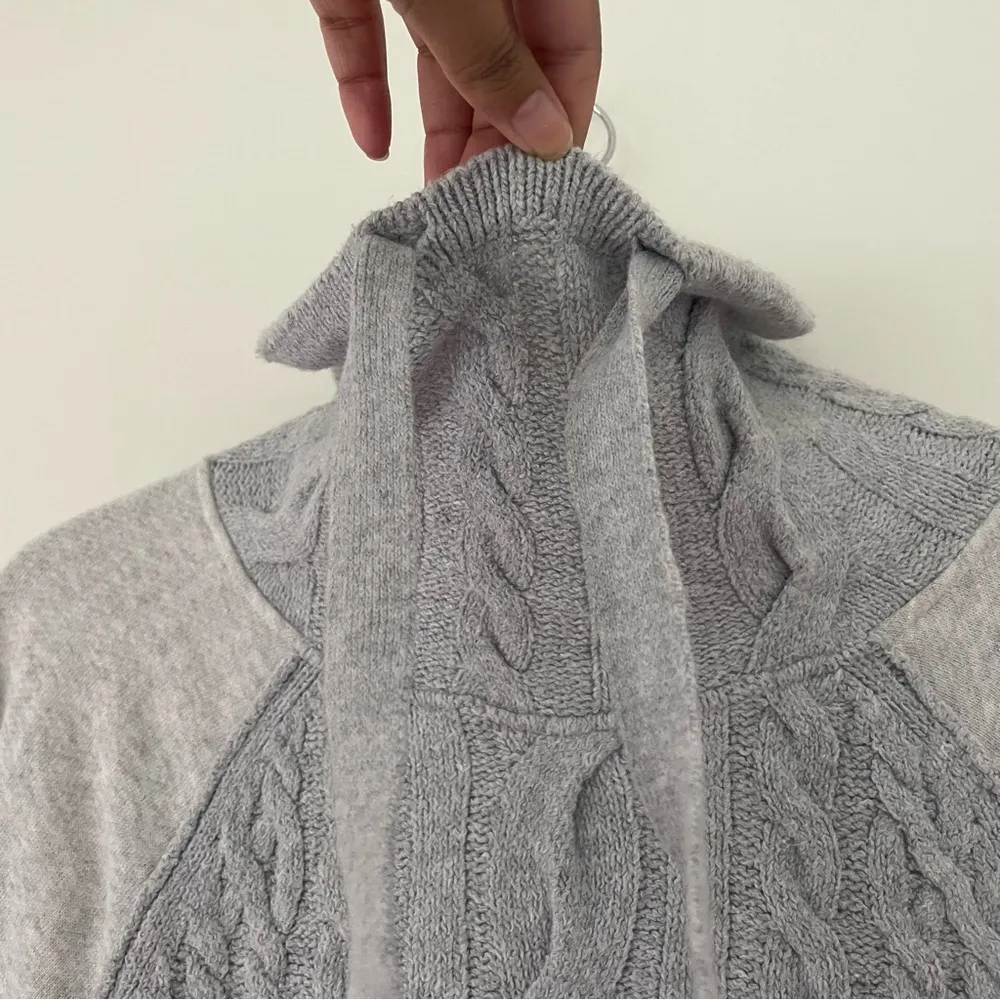 Lou & Grey Cableknit Grey Mockneck Turtleneck Sweater Size M - Image 9