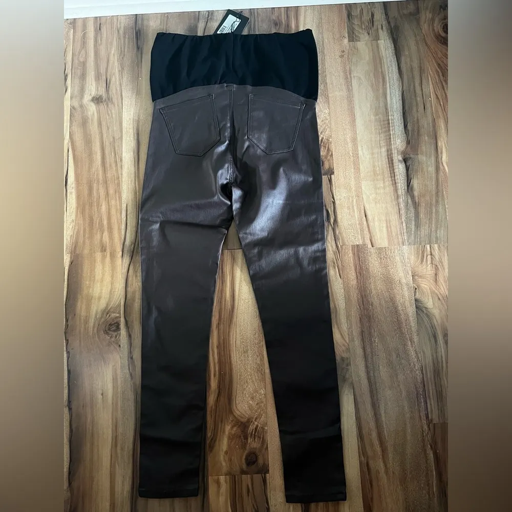 10- S - maternity chocolate coated skinny pants NWT - Image 4