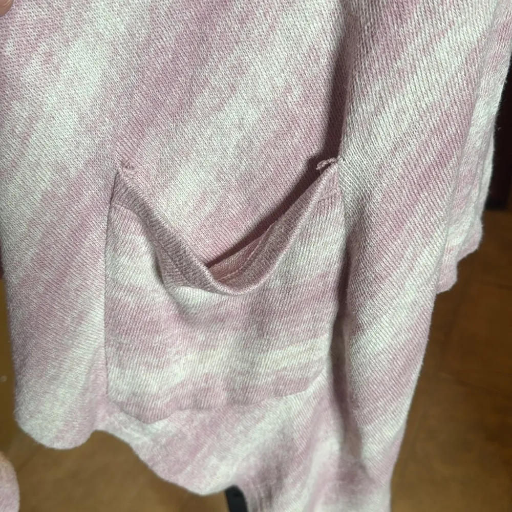 Salt Life Cardigan Sweater Pink White Draped Front Relaxed Fit Wrap Size XL - Image 7