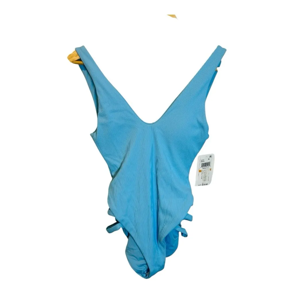 BECCA By Rebecca Virtue Color Prism High Leg One Piece Swimsuit Small Blue NWT - Image 3