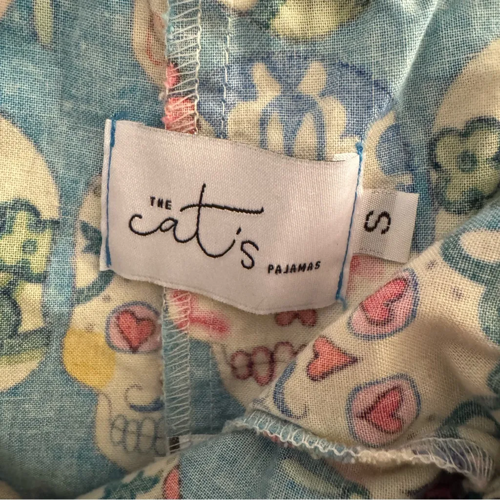 The Cat's Pajamas Women's Frida Cotton Poplin Pajama Pant Blue Size S - Image 8