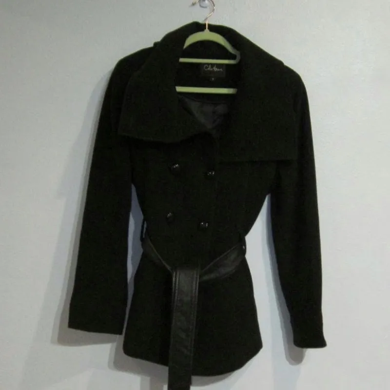 Cole Haan Chocolate Pea Coat Jacket Sz 10 - Image 2