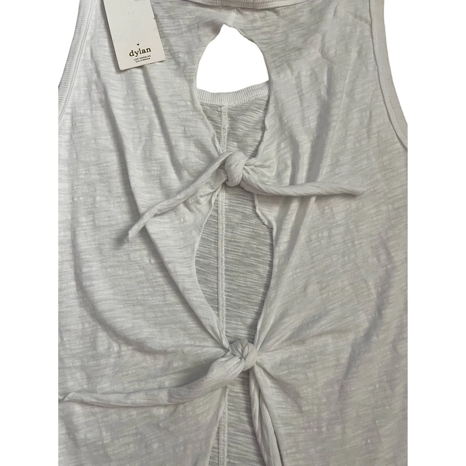 Dylan White Slub‎ Lightweight Cotton Tie Back Tank Size Medium - Image 9