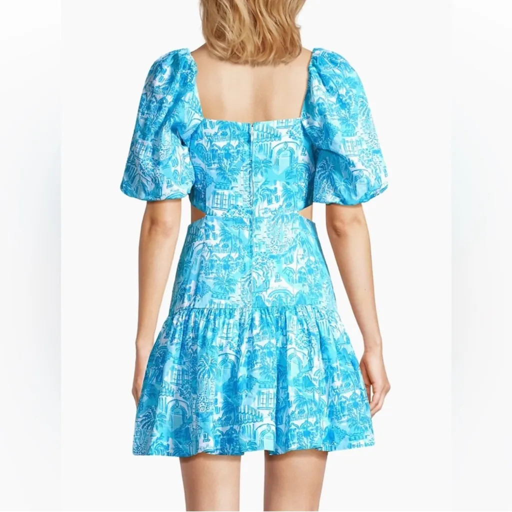 $248 Lilly Pulitzer Kylanne Amalfi Blue Sunny State Of Mind Mini Dress Sz 4 - Image 3