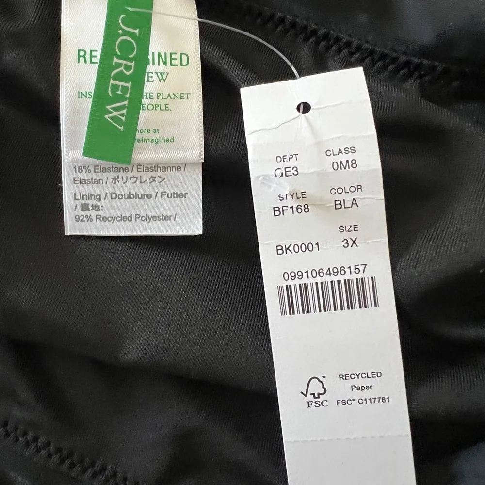 Ruched high-rise full-coverage bikini bottom Black Size 3X - Image 10