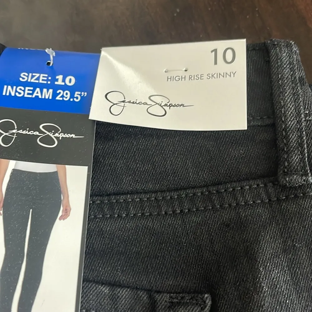Jessica Simpson High Rise Skinny Black Jeans Sz 10 - Image 4