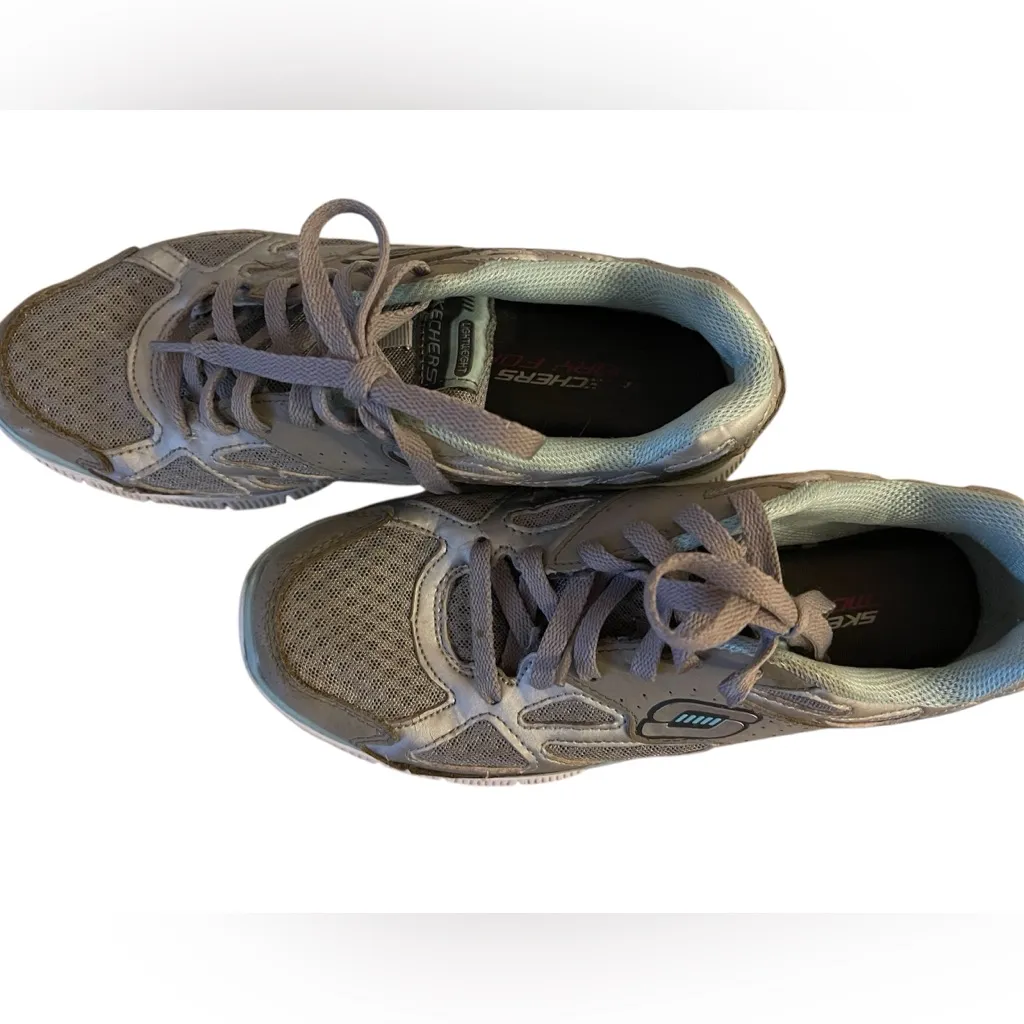 Skechers Flex Sole Memory Foam Grey Green Running Shoes 11726 Size 8.5 Sneakers - Image 3
