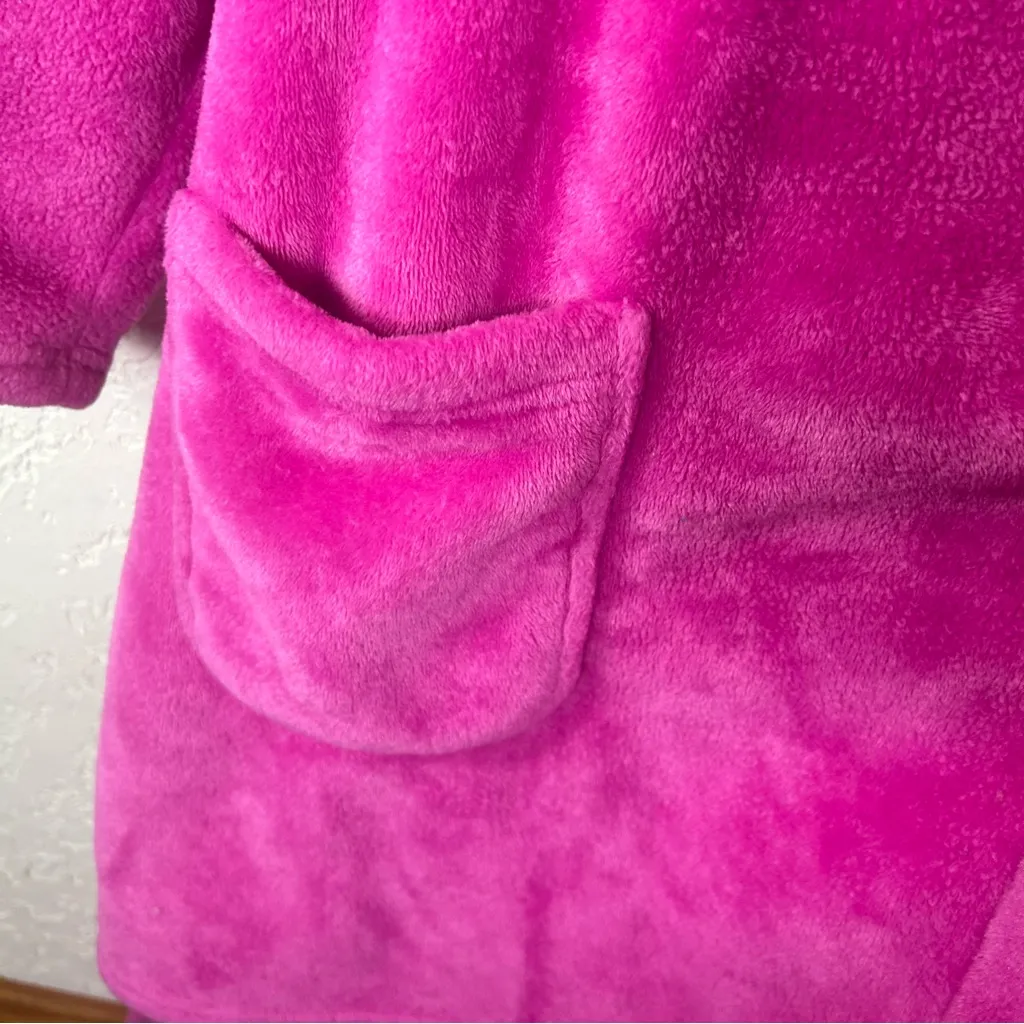 VICTORIA’S SECRET Fluffy Pink Plush Fleece VS Crest Front Tie Robe Size L - Image 12