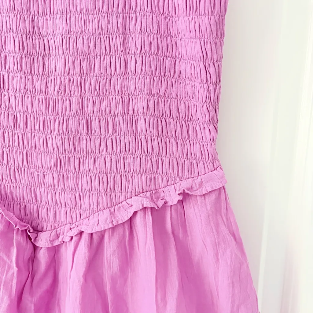 American Eagle Outfitters Pink Smocked Shorts Romper Medium NWT - Image 4