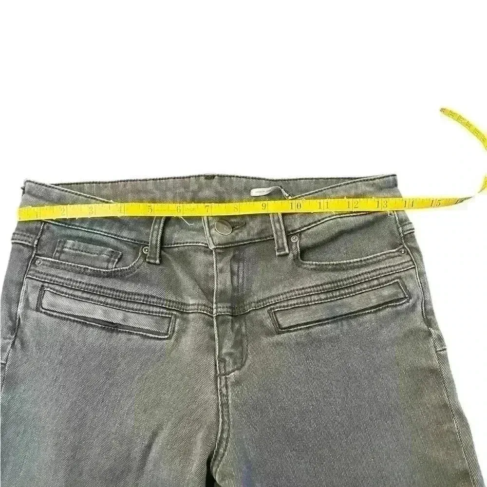 Zara Slim Fit Medium Rise Black Moto Jeans with Zipper Ankle‎ Size 4 - Image 12