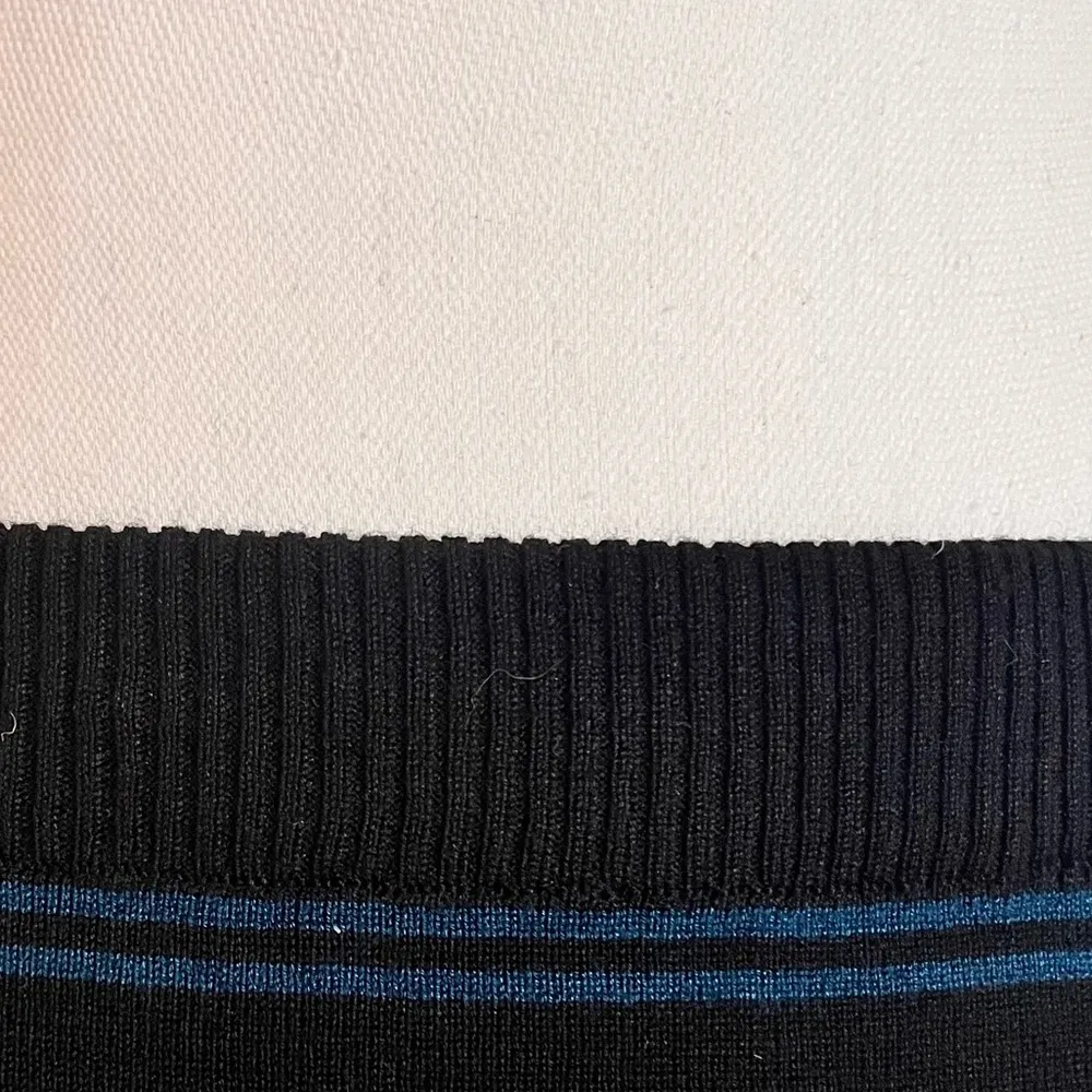 Max Studio Pencil Skirt Ruffle Hem Black Striped Detailing - Image 6