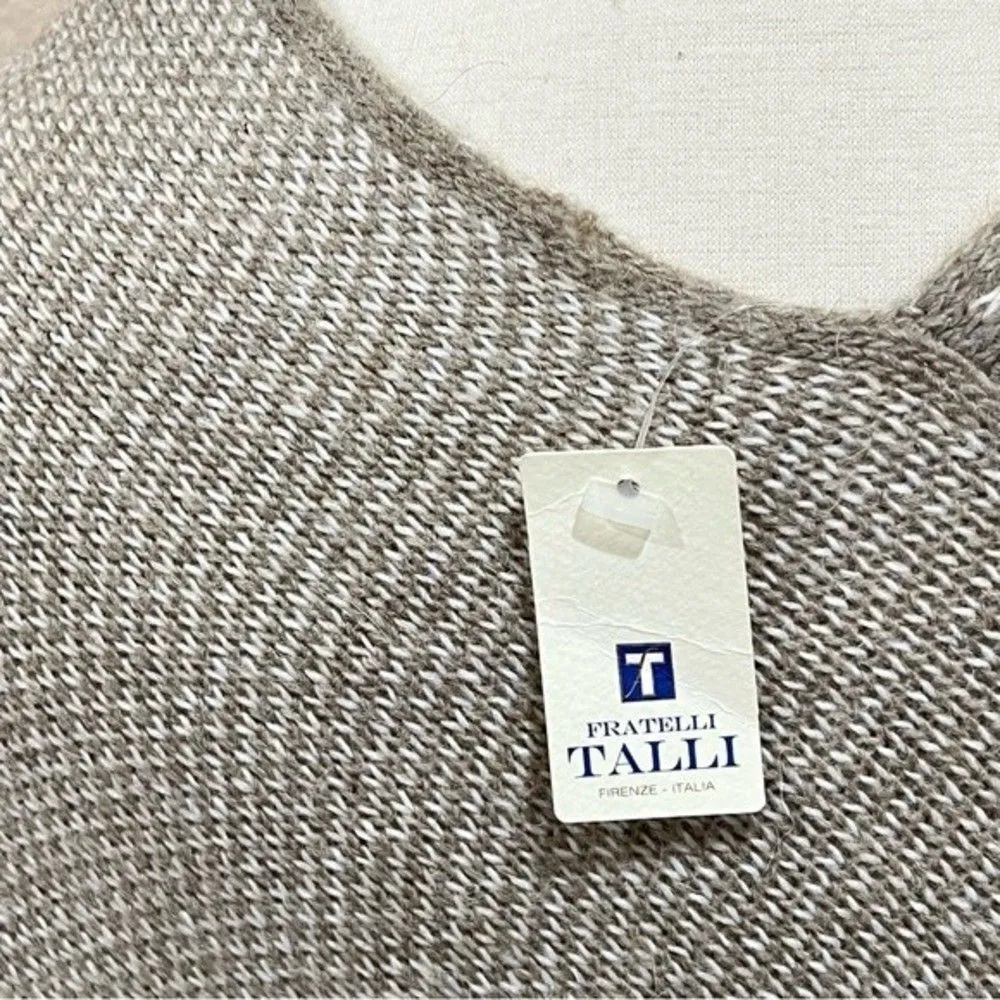 Fratelli Talli Tan and Cream Poncho One Size NWT - Image 8