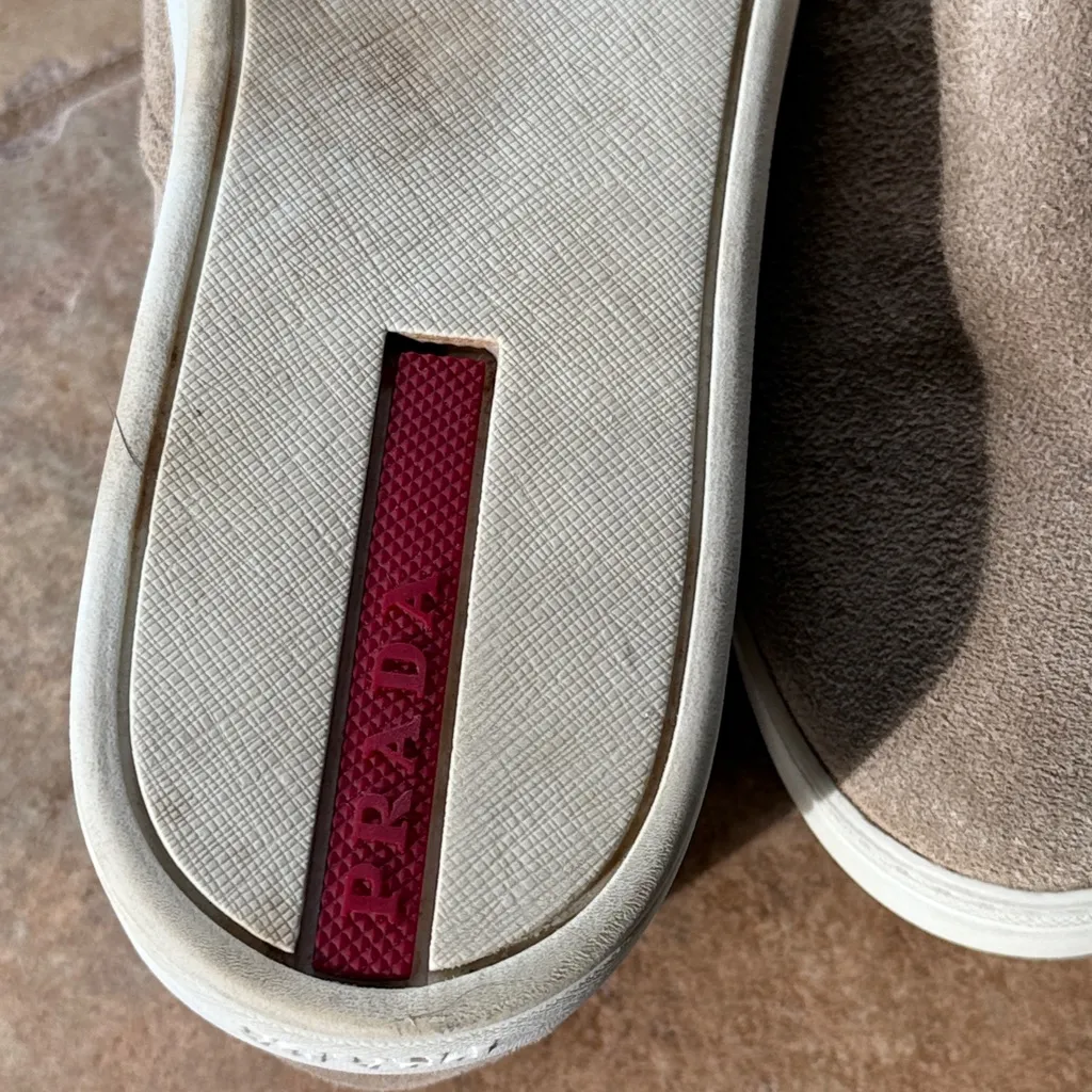 Prada women’s Calzatore Donna Beige Slip ons size 7 US 37.5 EU - Image 5